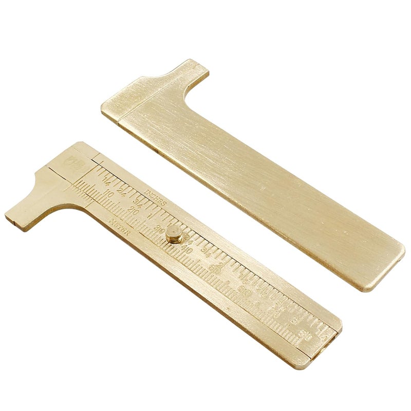 Rierdge Mini Double Scales Pocket Caliper, 80mm Brass Vernier Caliper for Measuring Jewelry Components, 2 Pack - Image 3
